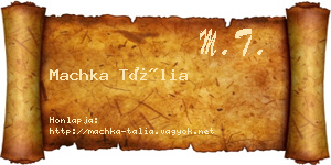 Machka Tália névjegykártya